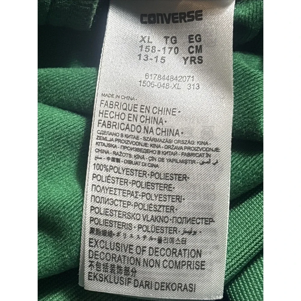 Converse All Star Track Jacket Green Classic Y2K XL Boys 13-15 Years Full Zip